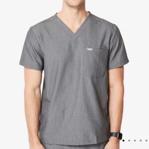 Figs Leon Graphite Grey Short Sleeve Scrub Top Size XL